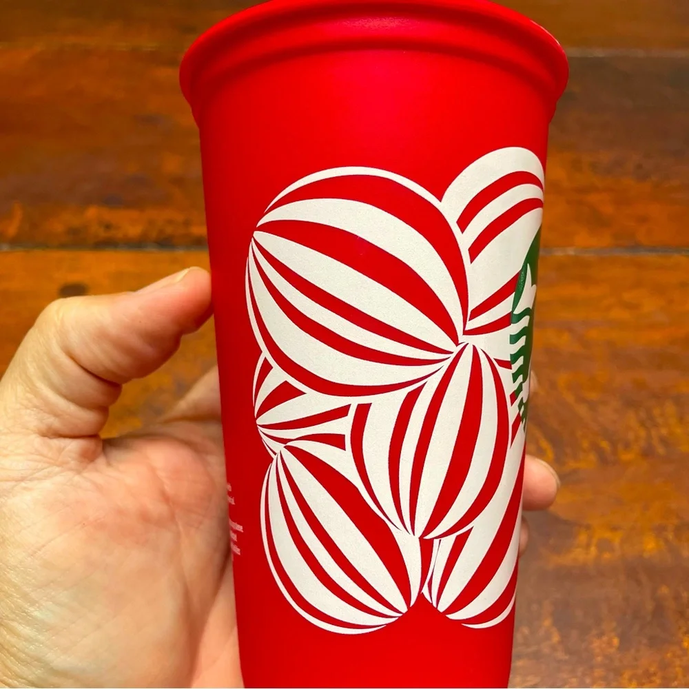 Starbucks Holiday/Christmas Red Plastic 16oz Travel Tumblers w/ Lid x3
